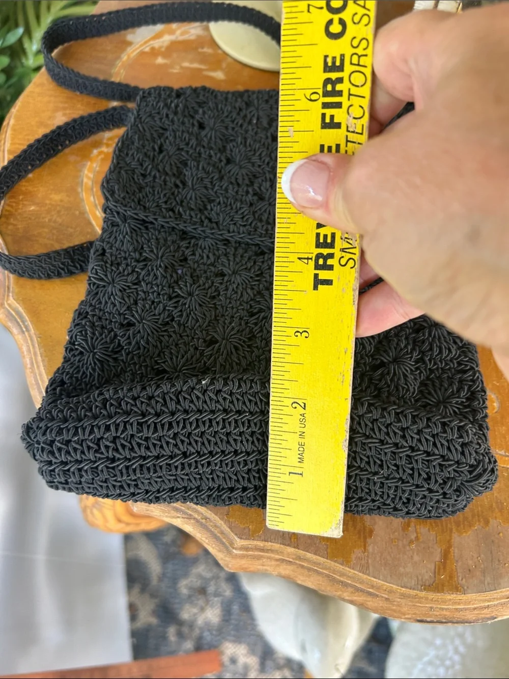 Vintage Black Crochet Crossbody Bag